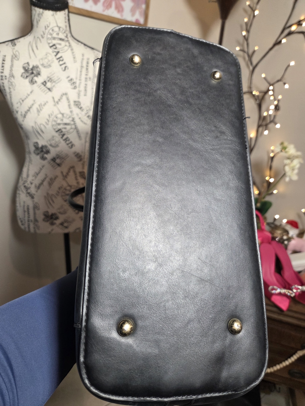 Ellen Tracy Nova Dome Satchel In Navy - Picture 11 of 11